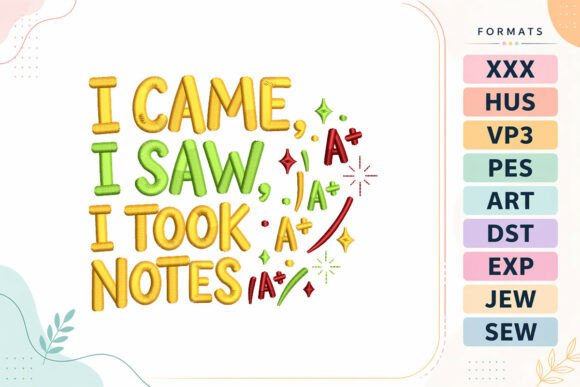 Back to School Student Quote Embroidery Review
