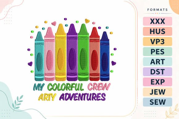 Colorful Crew Back to School Embroidery Design Review