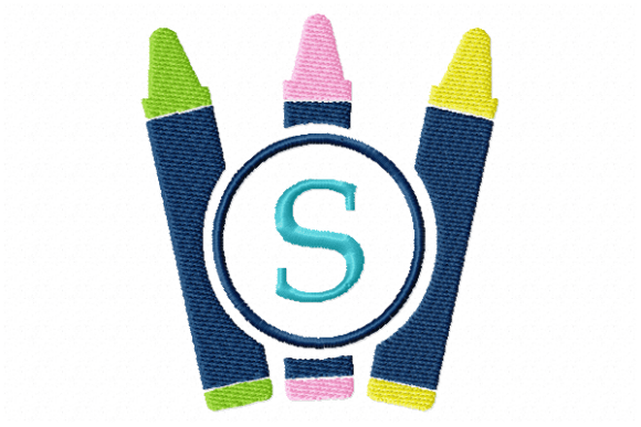 Crayons Frame Monogram Letter S Review for Boutique Sweatshirts