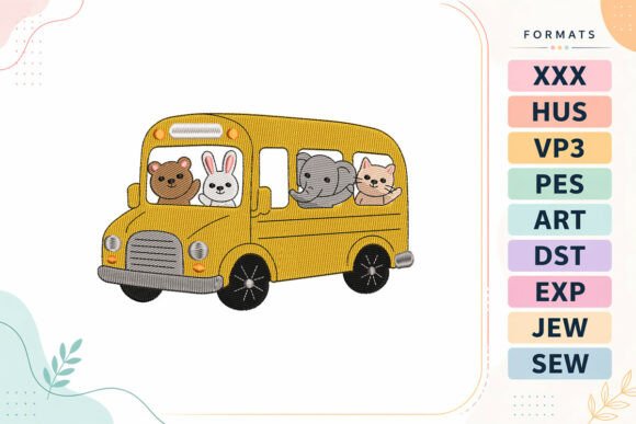 Cute Bus Back to School Embroidery Review