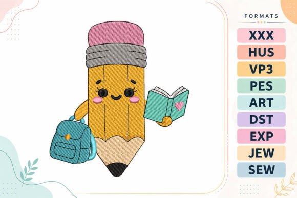 Cute Pencil Back to School: A Playful Embroidery Design Review