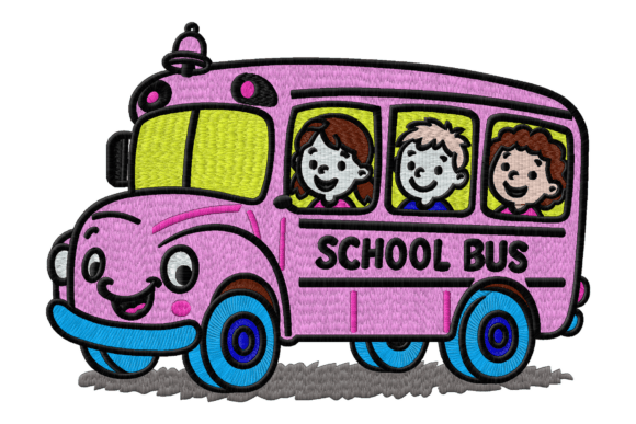 Cute School Bus Embroidery Design: A Playful Seasonal Addition