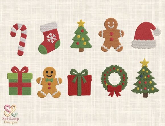 Festive Christmas Embroidery Design for Boutique Apparel