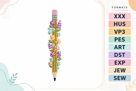 Floral Pencil Back to School Embroidery Design Review