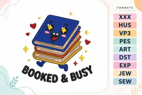 Kawaii Book Back to School: A Playful Embroidery Design Review