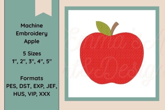 Machine Embroidery Apple: A Classic for School Projects