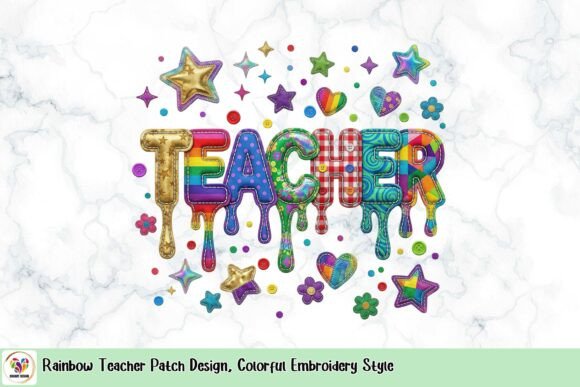 Rainbow Teacher Patch Design: A Colorful Embroidery Style Review