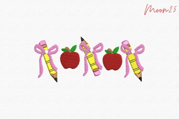 Teacher Apples Pencils School Border Accent Review