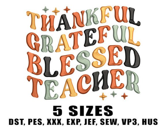 Thankful Teacher Embroidery Design Review