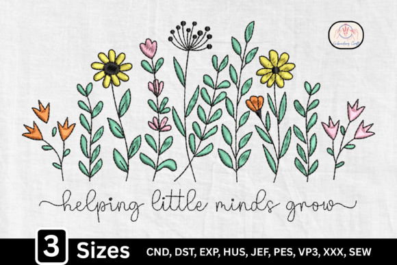 Wildflower Inspirational Teacher for Sweatshirt Embroidery